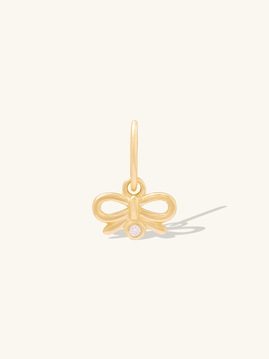 Diamond Bow 14K Solid Gold Charm | Wanderlust + Co