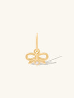 Diamond Bow 14K Solid Gold Charm