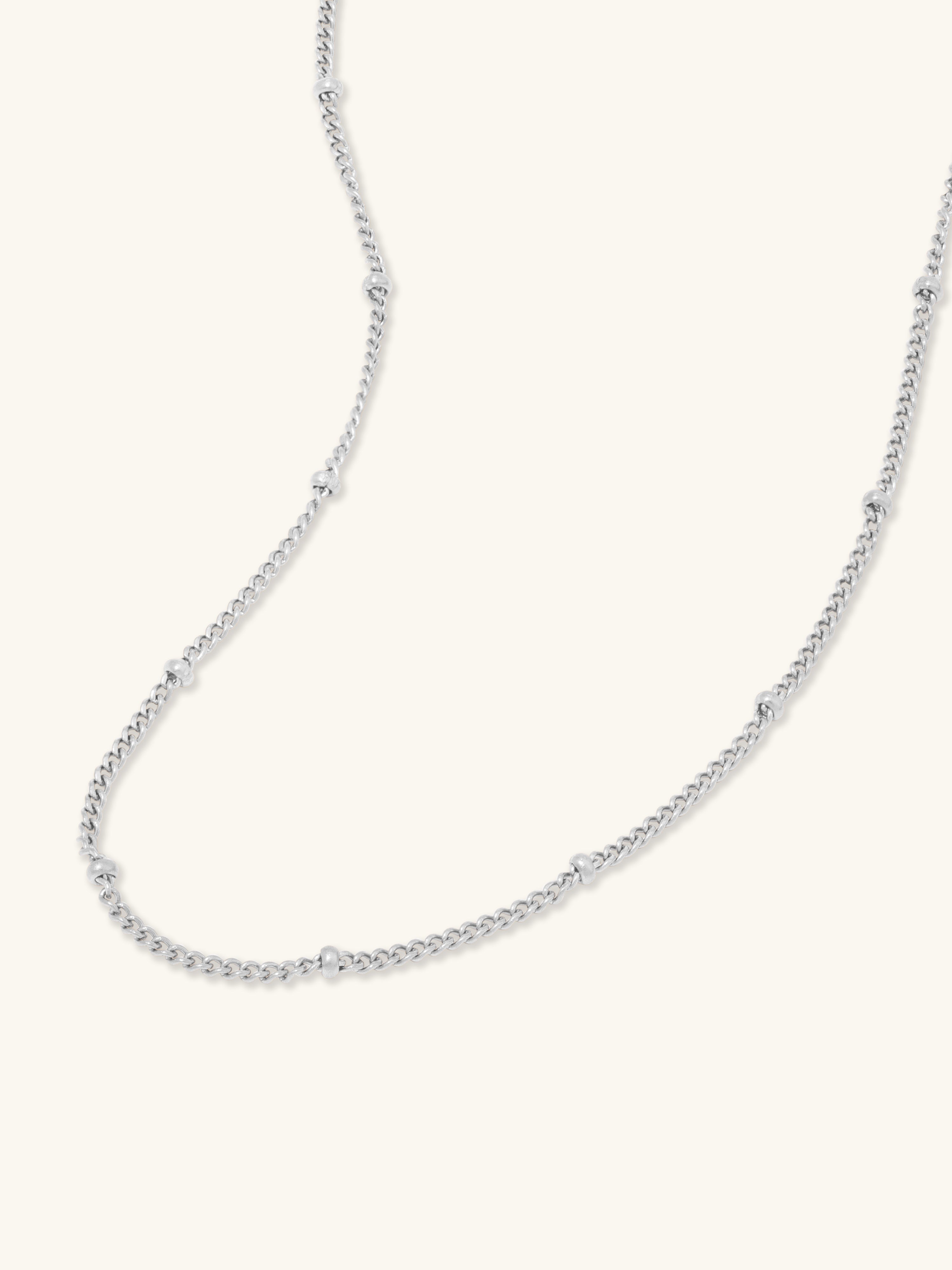 Beaded Silver Essential Chain Necklace