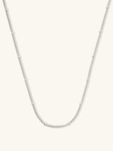 Beaded Silver Essential Chain Necklace