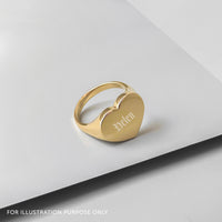 Heart 14K Gold Vermeil Signet Ring