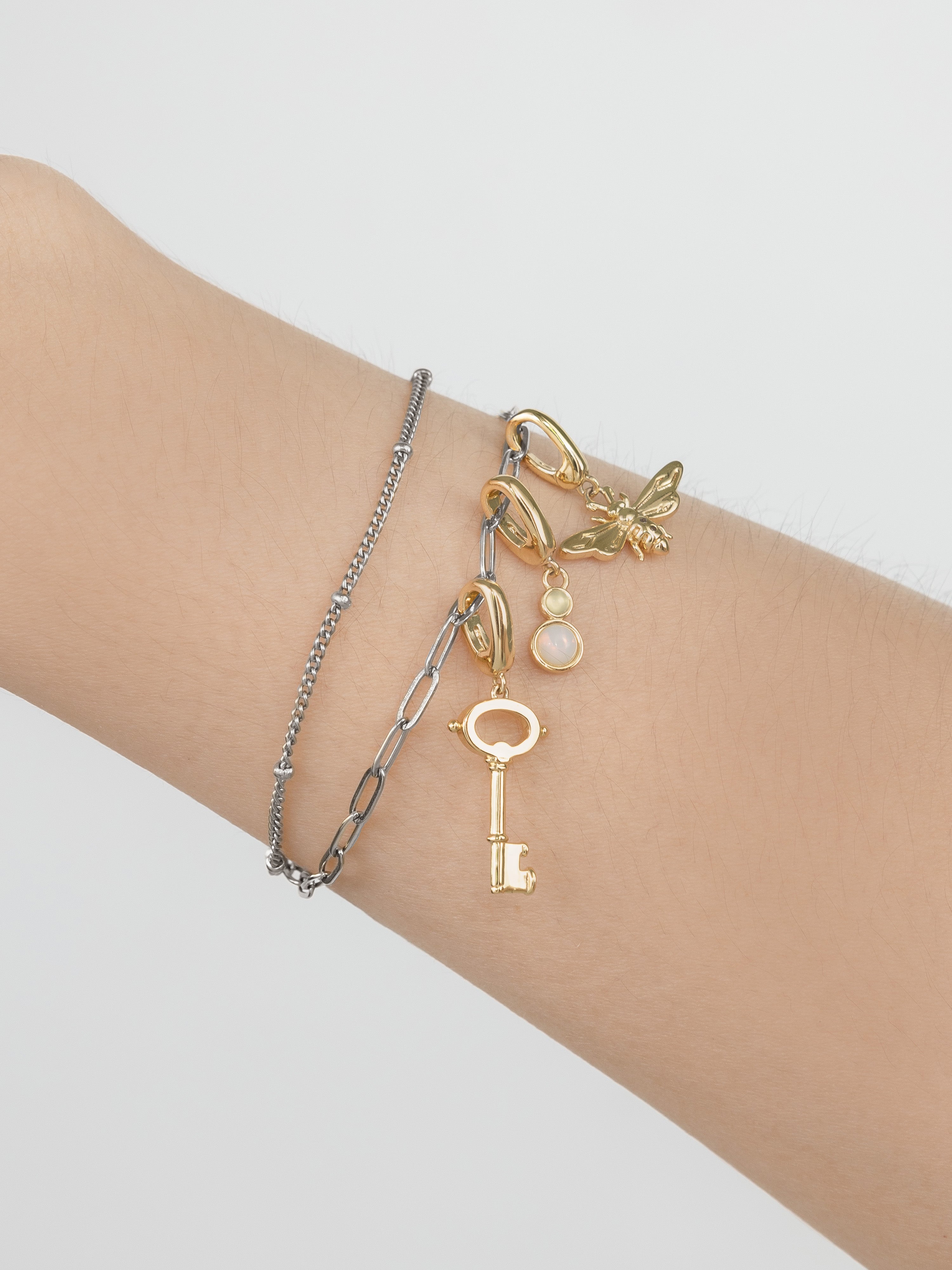 Beaded Silver Essential Chain Bracelet