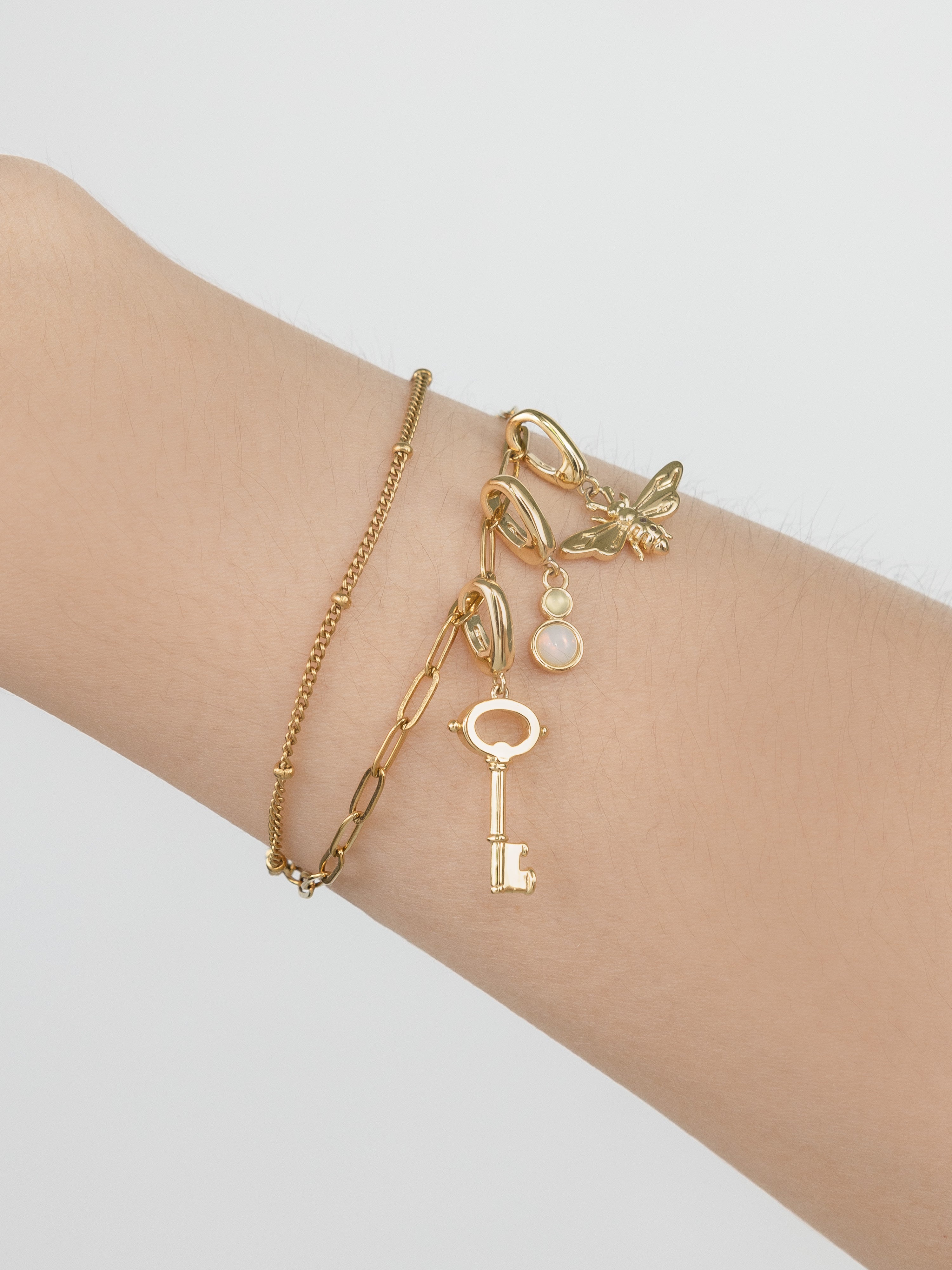 Beaded Gold Essential Chain Bracelet