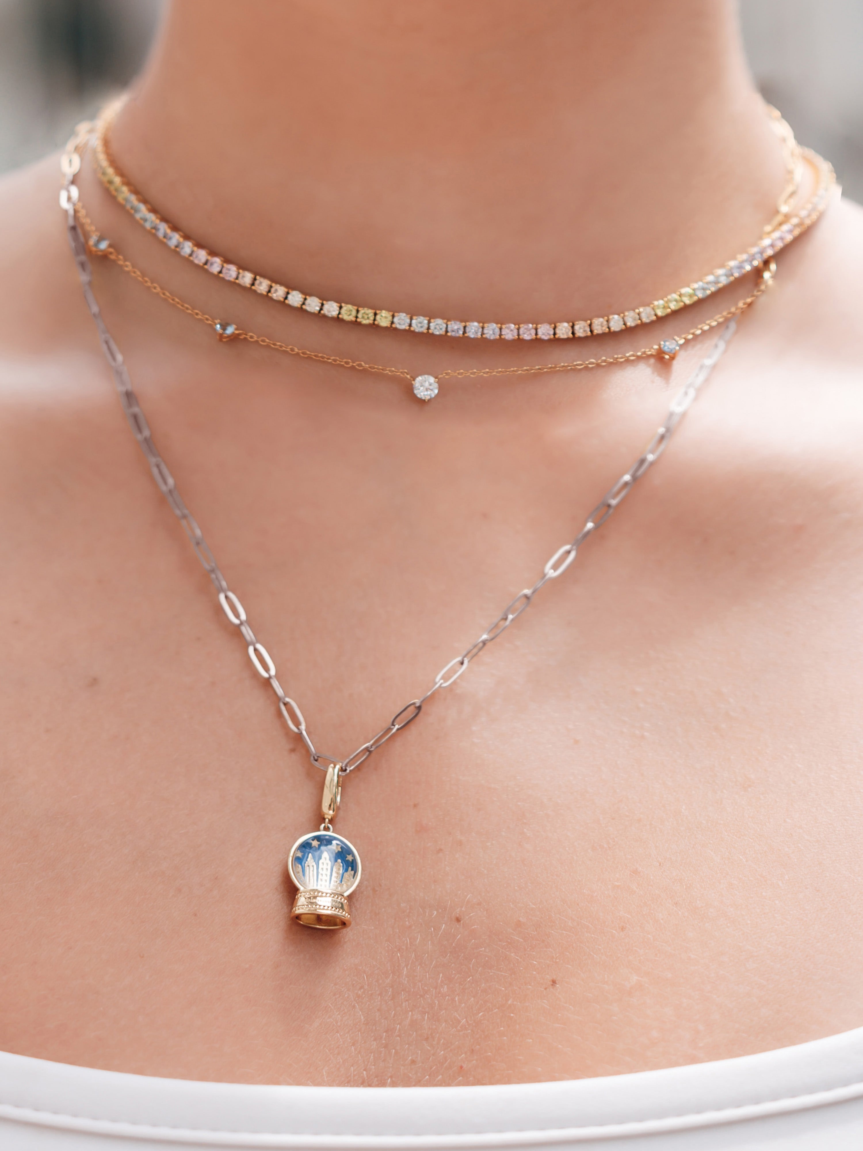 Manhattan Skyline Gold Charm