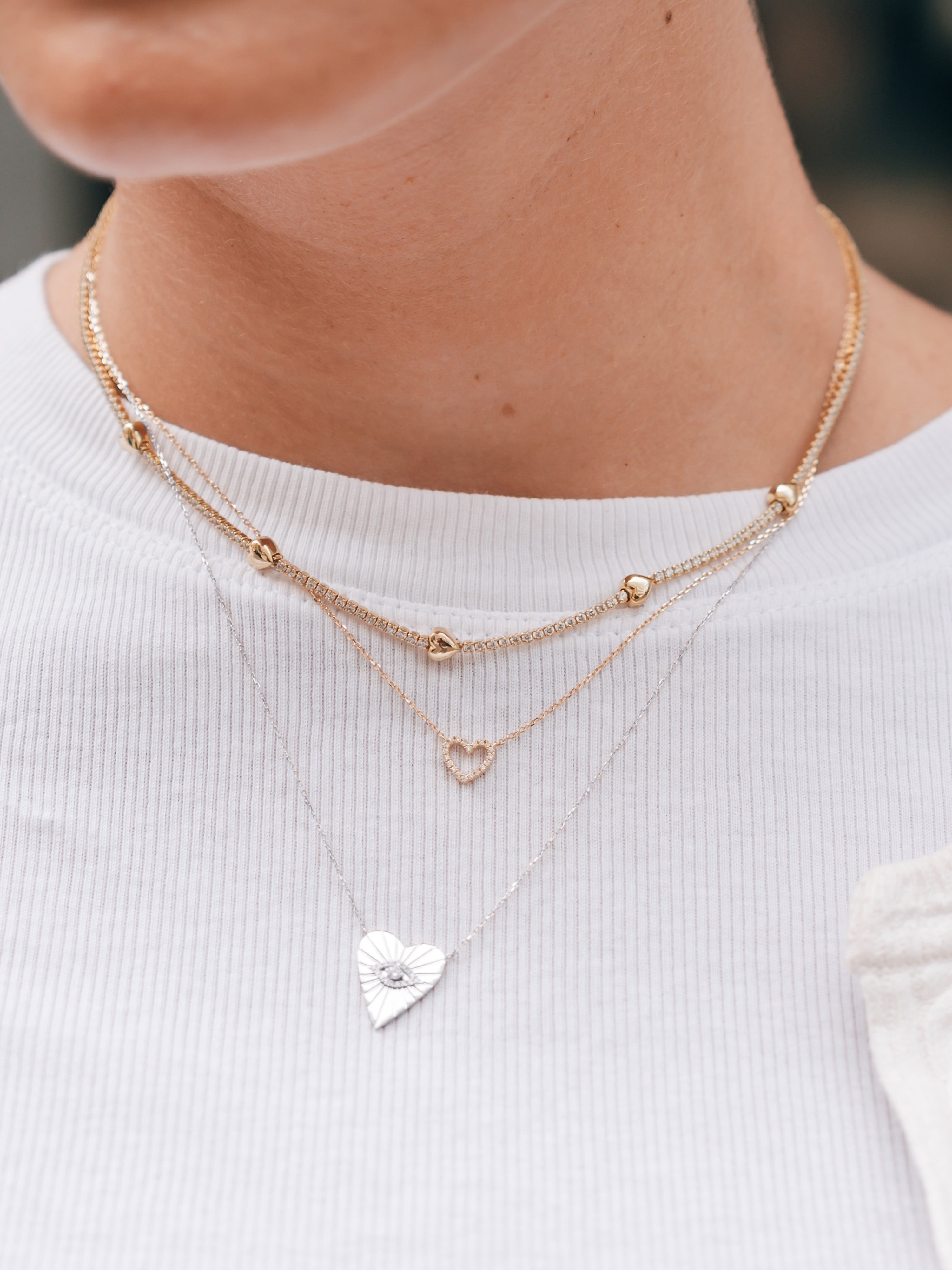 Talisman Heart Diamond 14K White Gold Necklace