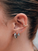 Rainbow Gem Silver 7mm Baby Huggie Earrings