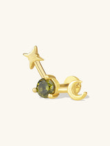 Birthstone Constellation Gold Flat Back Earring