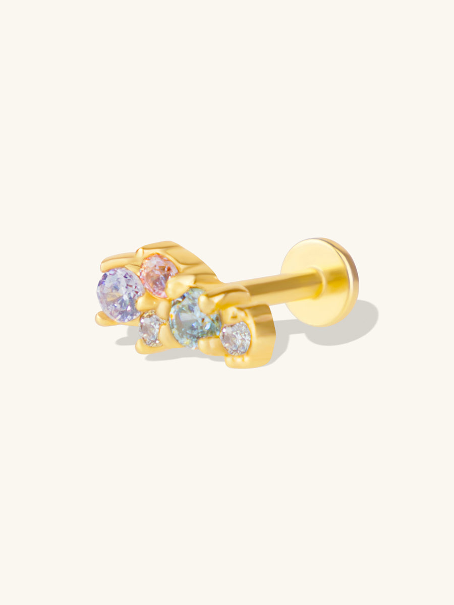 Aurora Rainbow & Gold Flat Back Earring | Wanderlust + Co