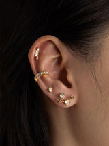 Birthstone Constellation Gold Flat Back Earring