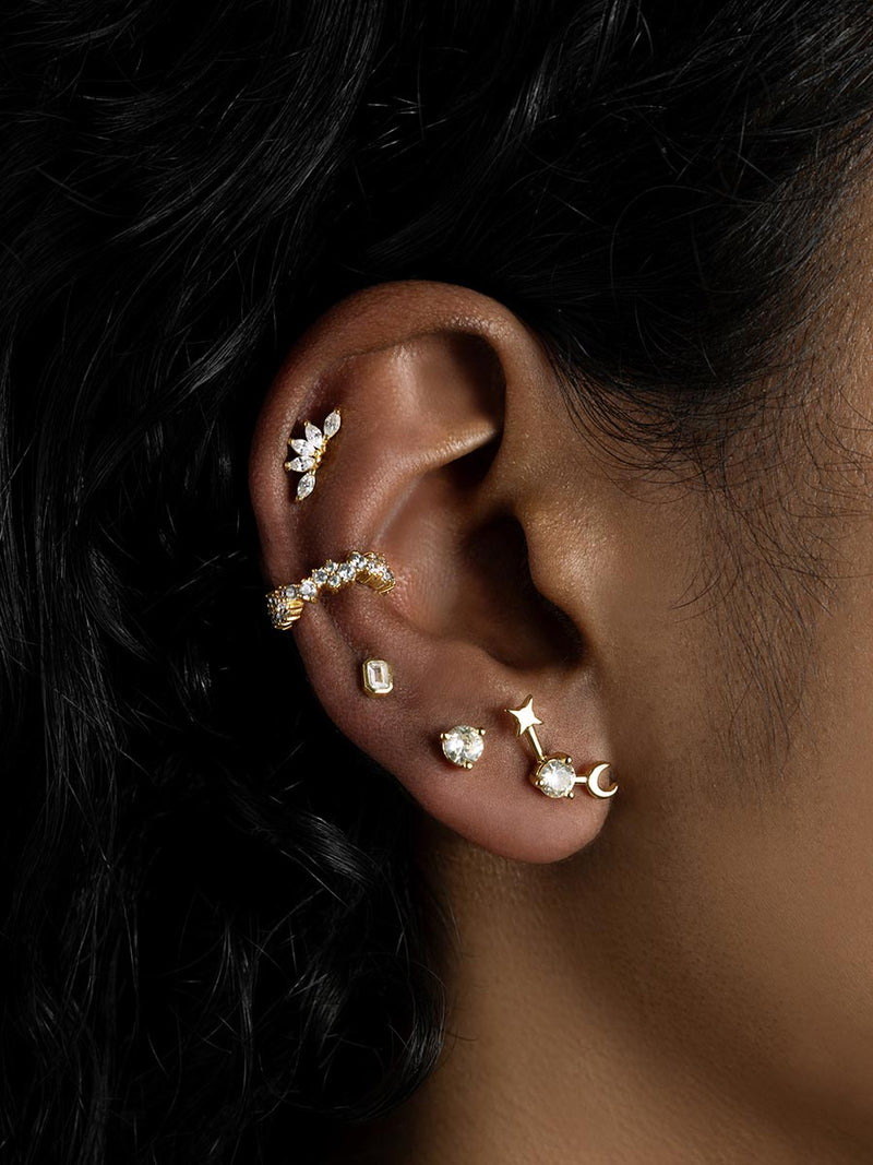 Birthstone Gold Flat Back Earring | Wanderlust + Co