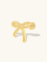 Bow Gold Flat Back Earring | Wanderlust + Co