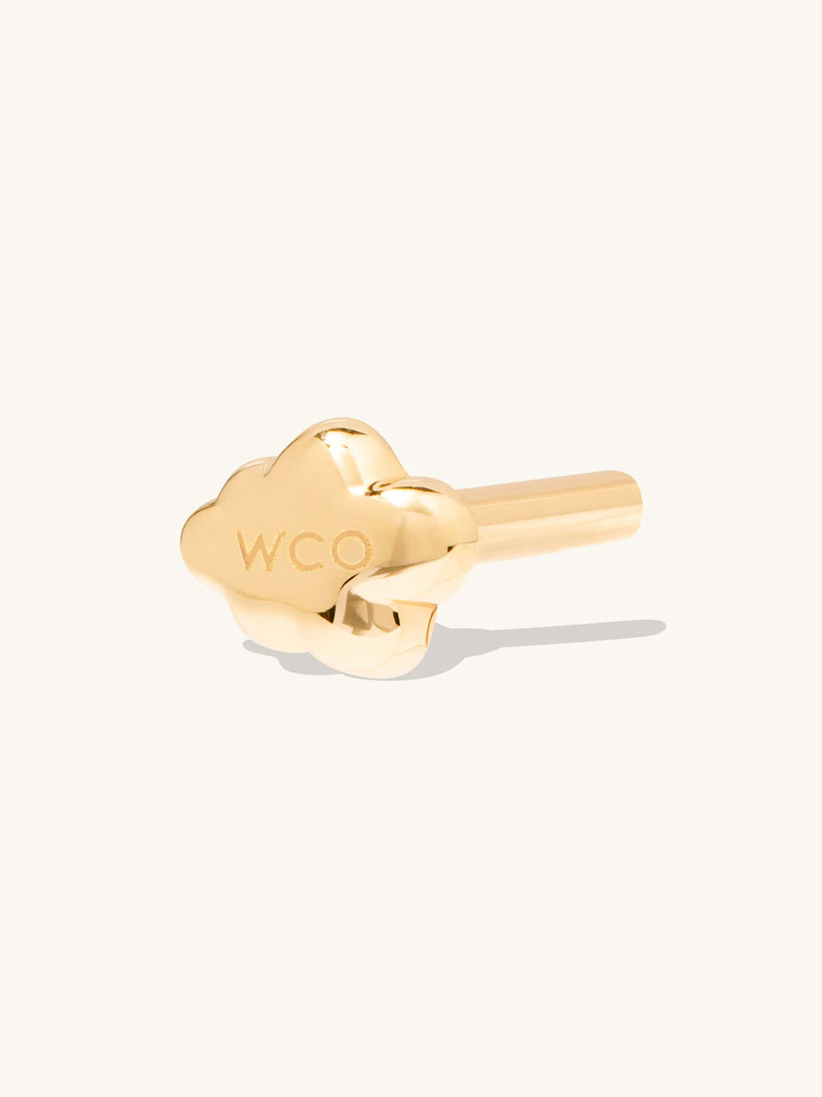 Cloud 14K Solid Gold Flat Back Earring Post | Wanderlust + Co