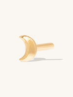 Crescent 14K Solid Gold Flat Back Earring Post