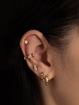 Constellation 10mm 14K Gold Vermeil Huggie Earrings | Wanderlust + Co