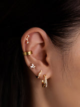 Twist Pave 14K Gold Vermeil 12mm Huggie Earrings | Wanderlust + Co