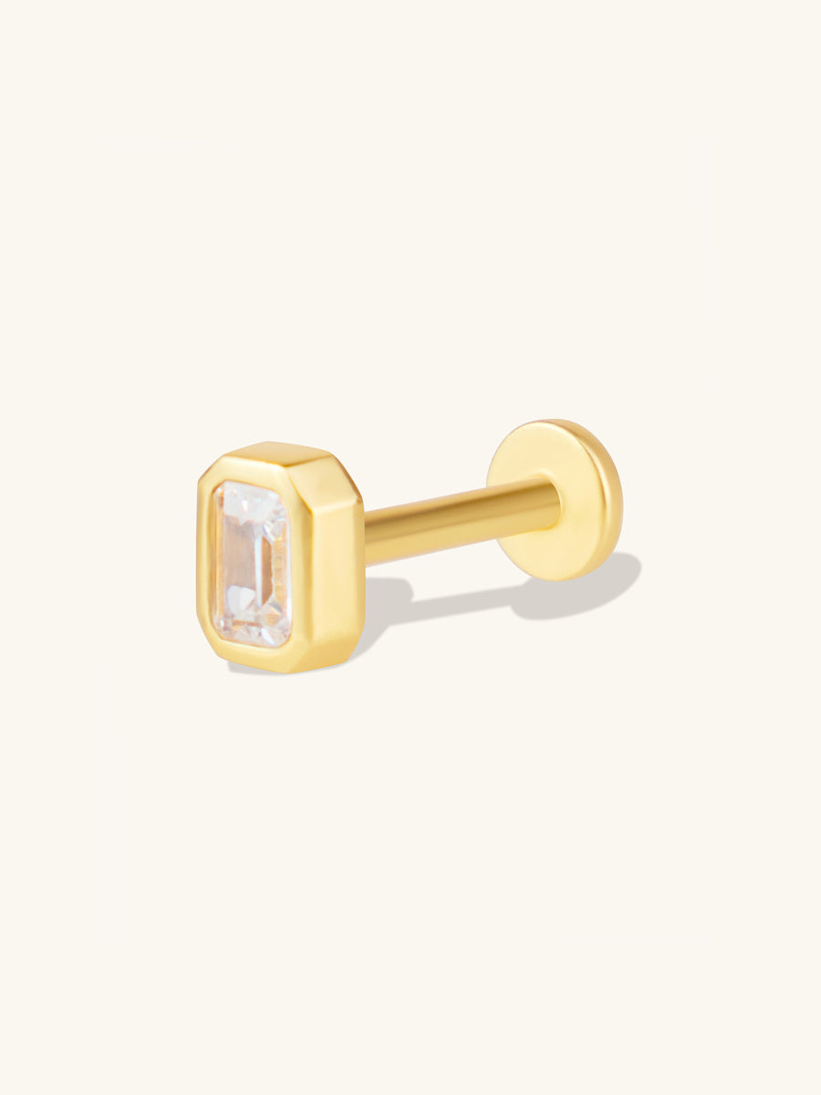 Emerald Bezel Gold Flat Back | Wanderlust + Co