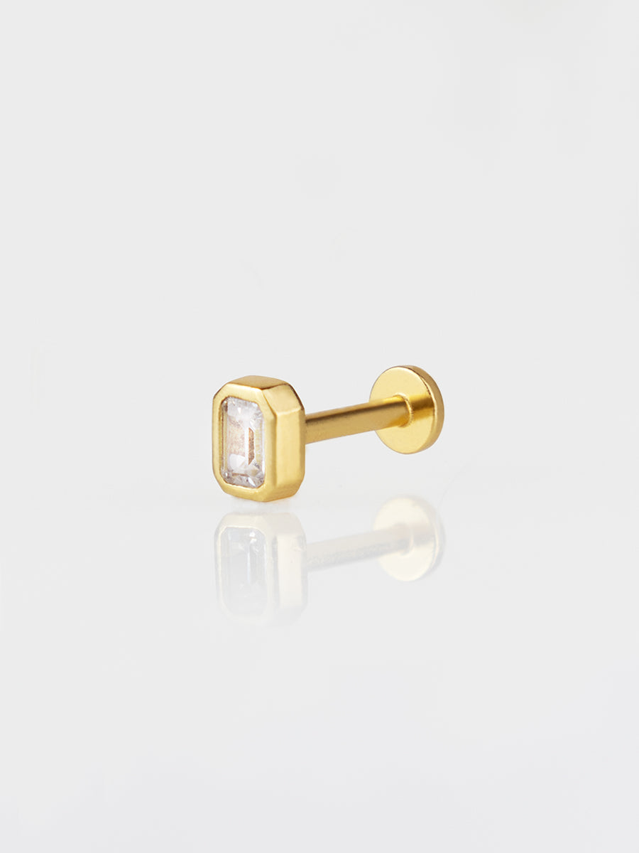 Emerald Bezel Gold Flat Back | Wanderlust + Co