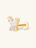 Flutter Diamante Gold Flat Back Earring