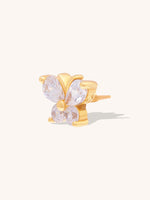 Flutter Diamante 14K Solid Gold Front Earring Stud
