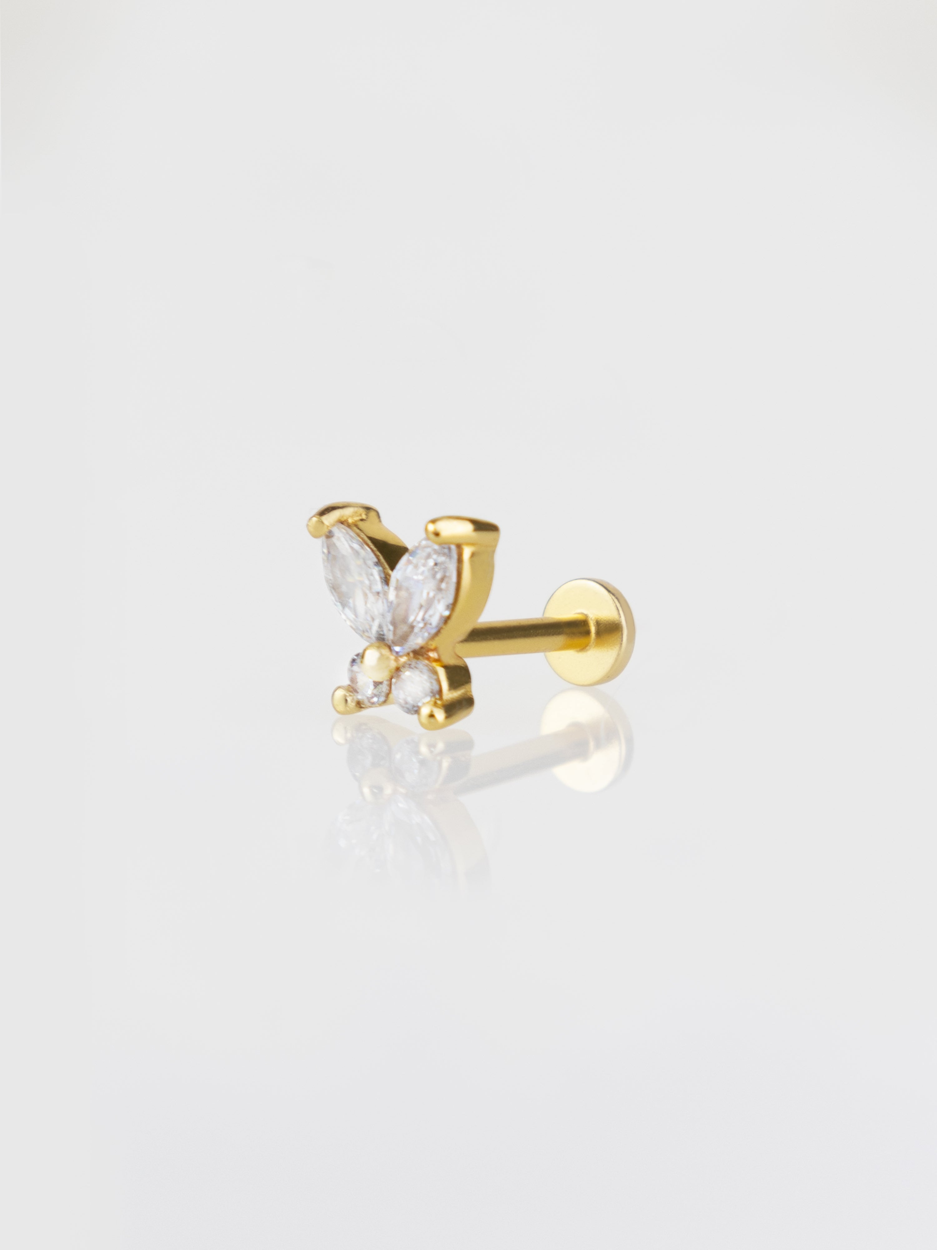 Flutter Diamante Gold Flat Back Earring | Wanderlust + Co