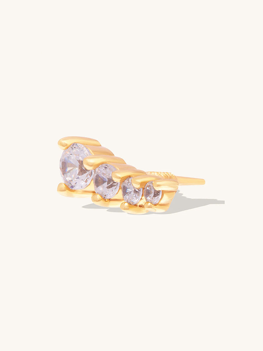 Glimmer Diamante 14K Solid Gold Front Earring Stud | Wanderlust + Co