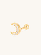 Crescent Diamante Gold Barbell Earring | Wanderlust + Co