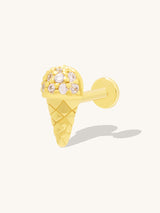 Ice Cream Gold Flat Back Earring | Wanderlust + Co