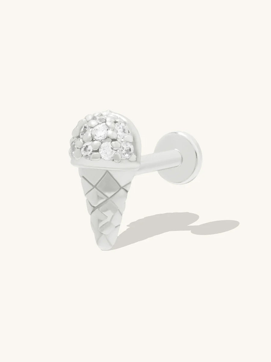 Ice Cream Silver Flat Back Earring | Wanderlust + Co