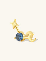 Birthstone Constellation Gold Flat Back Earring