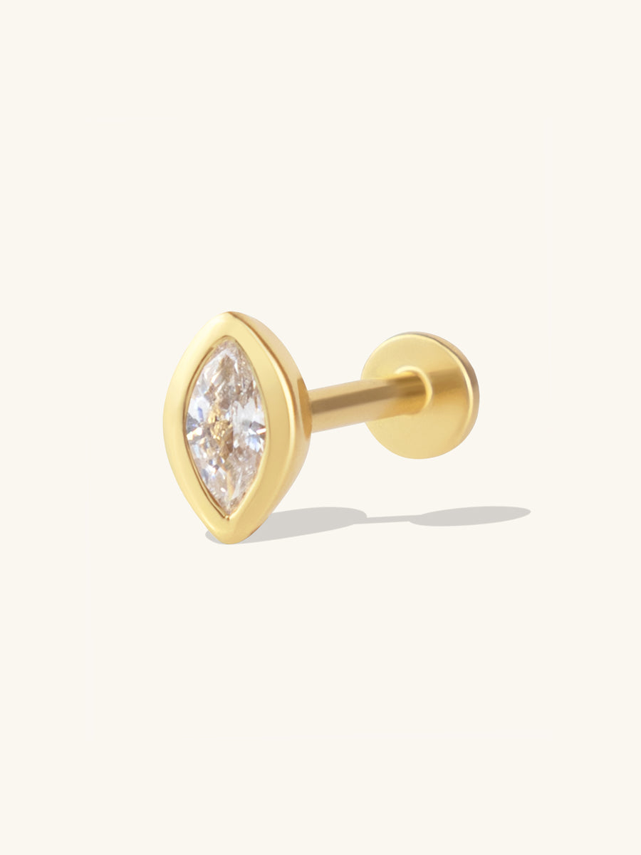 Marquise Bezel Gold Flat Back | Wanderlust + Co