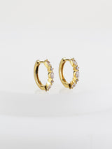 Marquise Pave Gold 11mm Huggie Earrings | Wanderlust + Co