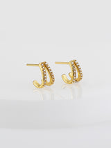 Pave V Gold Stud Earrings | Wanderlust + Co