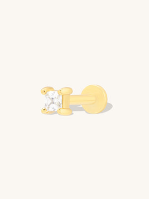 Princess Gold 2mm Flat Back Earring | Wanderlust + Co