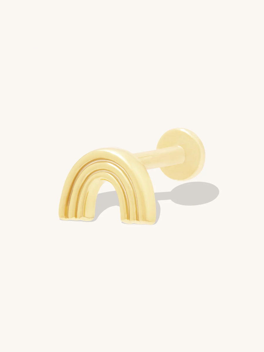 Rainbow Gold Flat Back Earring | Wanderlust + Co