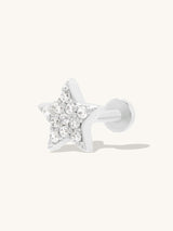 Star Pave Silver Flat Back Earring | Wanderlust + Co