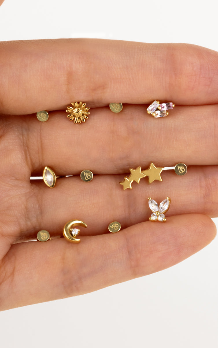 Marquise Bezel Gold Flat Back | Wanderlust + Co