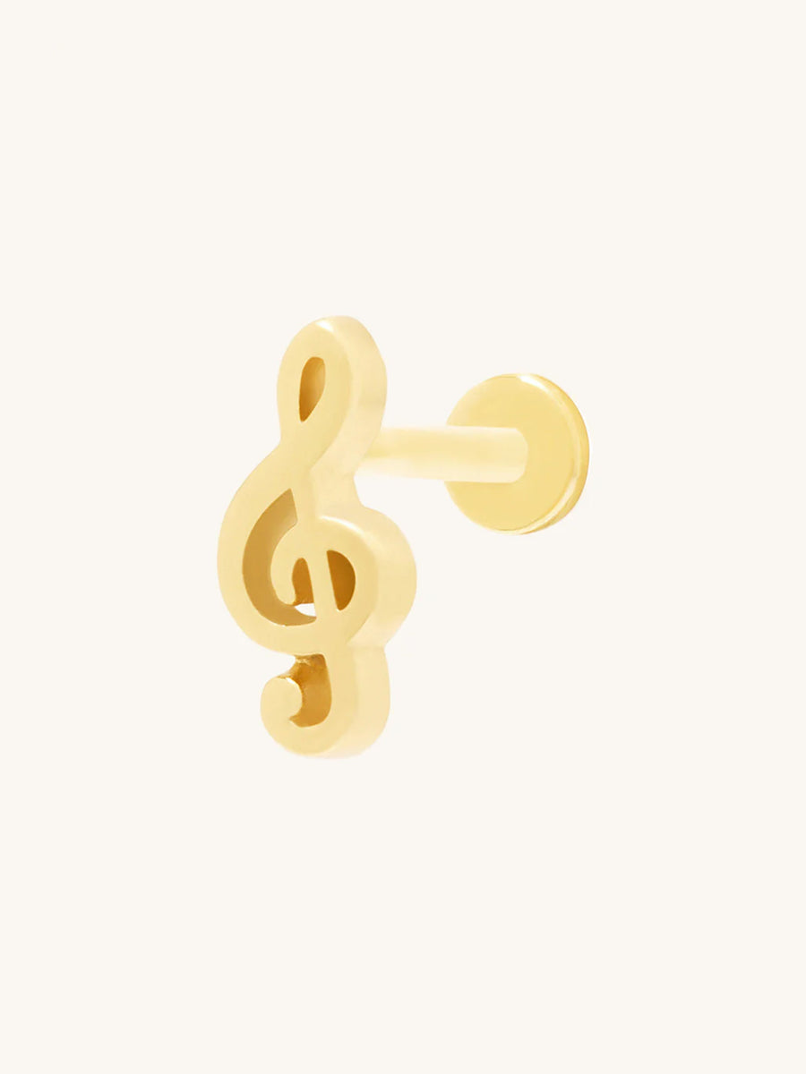 Treble Gold Flat Back Earring | Wanderlust + Co