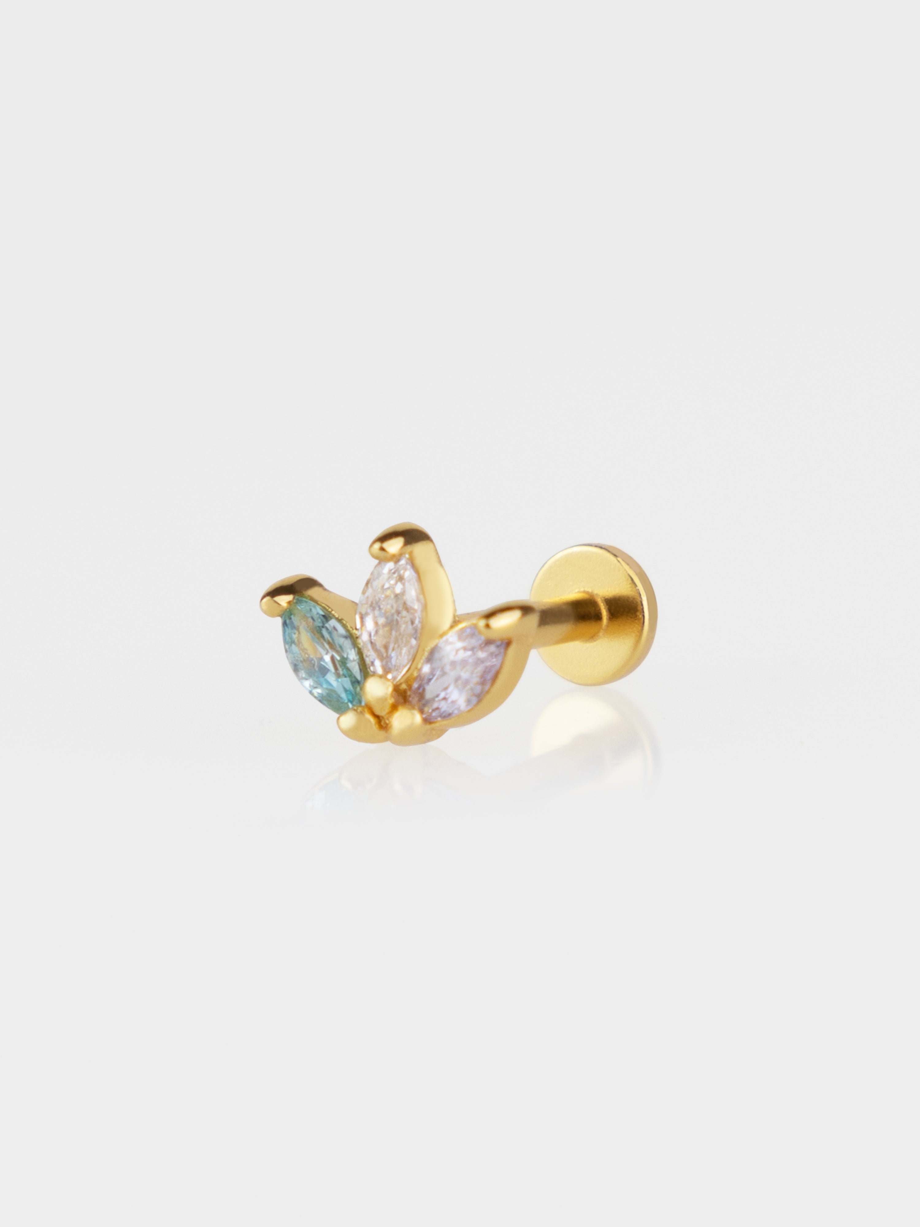 Trio Marquise Rainbow & Gold Flat Back Earring | Wanderlust + Co