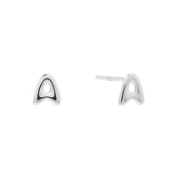 Alphabet Bubble Silver Stud Earrings