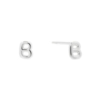 Alphabet Bubble Silver Stud Earrings