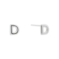 Alphabet Bubble Silver Stud Earrings
