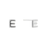 Alphabet Bubble Silver Stud Earrings