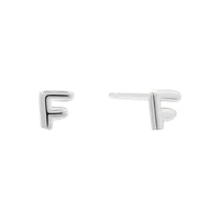 Alphabet Bubble Silver Stud Earrings