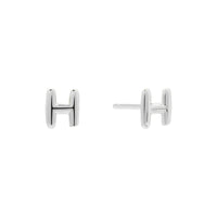 Alphabet Bubble Silver Stud Earrings