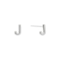 Alphabet Bubble Silver Stud Earrings
