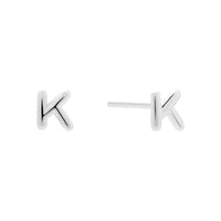 Alphabet Bubble Silver Stud Earrings