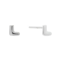 Alphabet Bubble Silver Stud Earrings