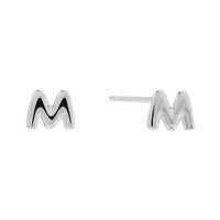 Alphabet Bubble Silver Stud Earrings