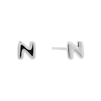 Alphabet Bubble Silver Stud Earrings