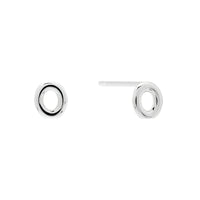 Alphabet Bubble Silver Stud Earrings